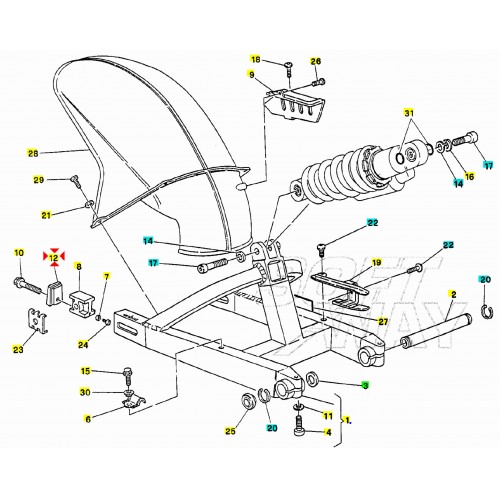 Coperchio forcellone Ducati...