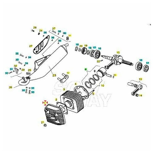 Testa cilindro Derbi Progress Ø 41 mm