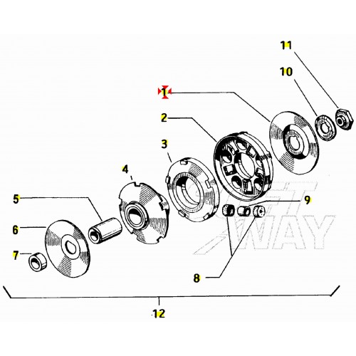 Disco chiusura puleggia motrice del...