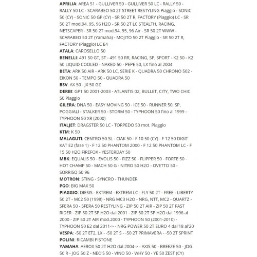 Pistone Piaggio Aprilia Atala Gilera...