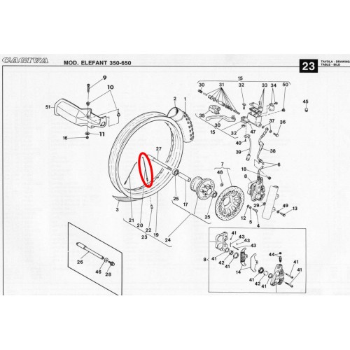 Raggio destro ruota anteriore Cagiva...