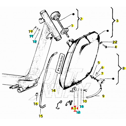 Rinforzo fissaggio serbatoio Piaggio...