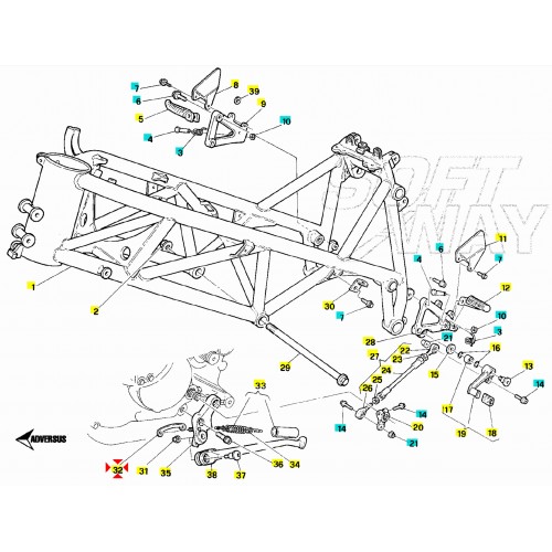 Piastrina aggancio molle cavalletto...