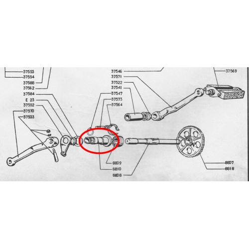 Bussola con innesti per asse pedali...