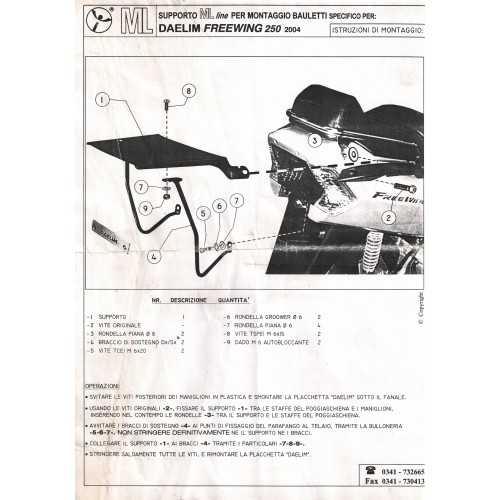 Piastra supporto bauletto Daelim...