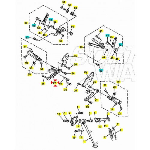 Supporto pedana pilota anteriore...