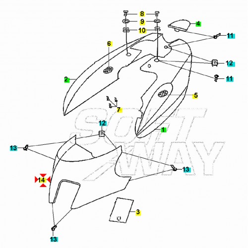 Copertura centrale Keeway F-Act...