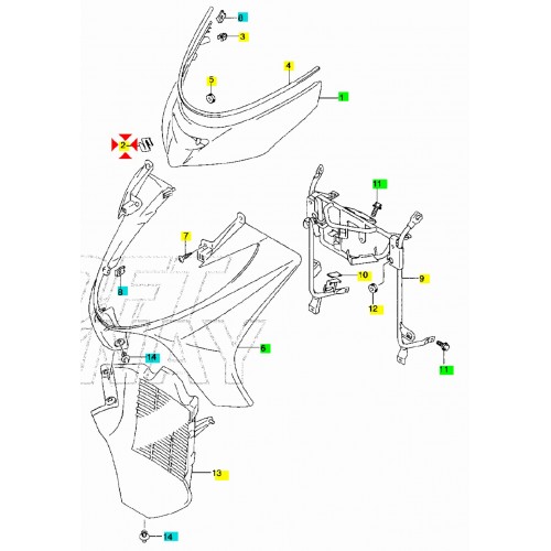 Decalco "S" per cupolino per Suzuki...