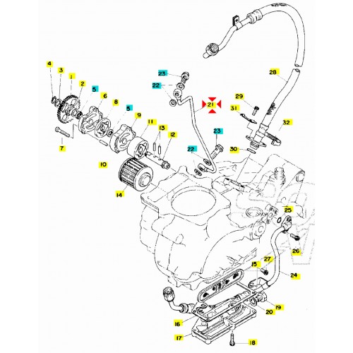 Tubo condotto olio per Yamaha XT 500...