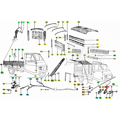 Piastrina porta per Piaggio Ape 50 -...