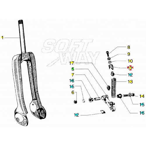Attacco molla forcella anteriore per...