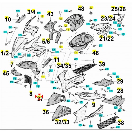 Presa d'aria pedana destra per...