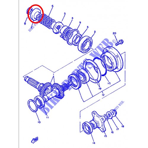 Supporto molla coppia conica Yamaha...
