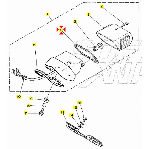 Guarnizione vetro fanalino per Yamaha...