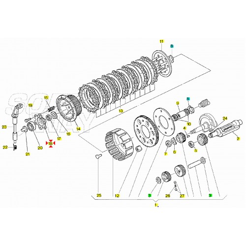 Flangia portamolle frizione per...
