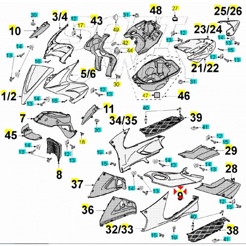 Carena serbatoio benzina Peugeot...