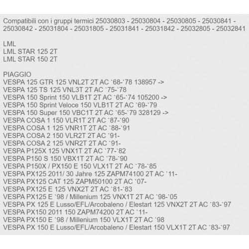 Coppia segmenti pistone per gruppi...