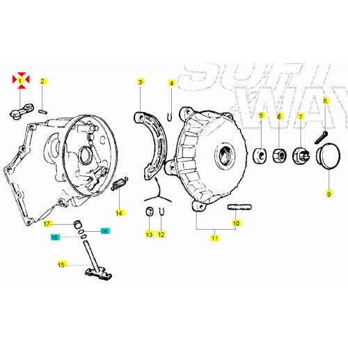Levetta tamburo freno posteriore per...