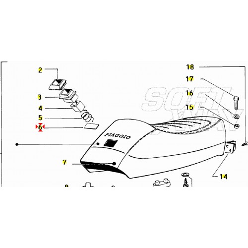 Piastra serratura sella per Vespa FL...