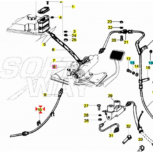 Piastra fermo tubo olio freno...