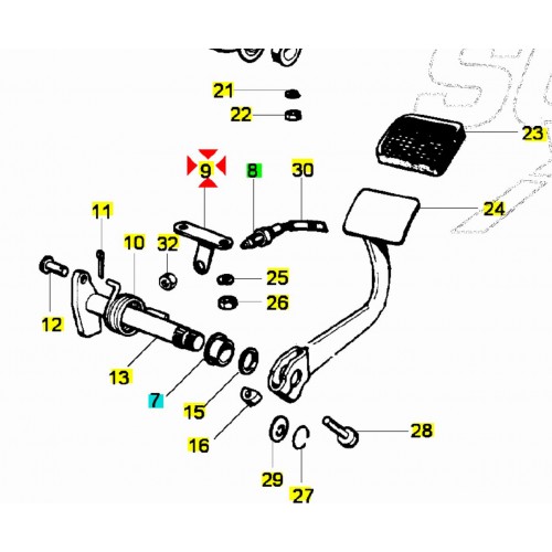 Squadretta pedale freno posteriore...