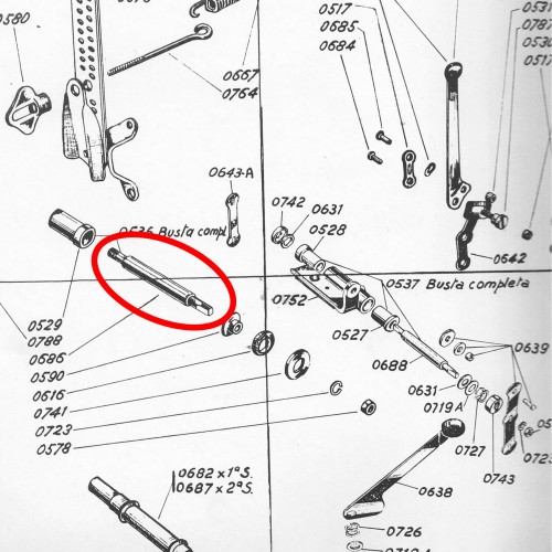 Perno posteriore motore Garelli Mosquito