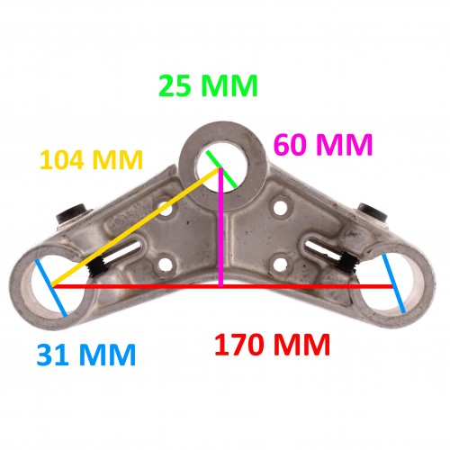 Piastra superiore forcella con fori...