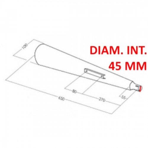 Marmitta per moto varie imbocco da 45...