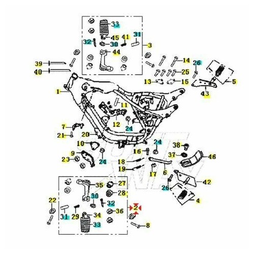 Staffa supporto pedana SX anteriore...
