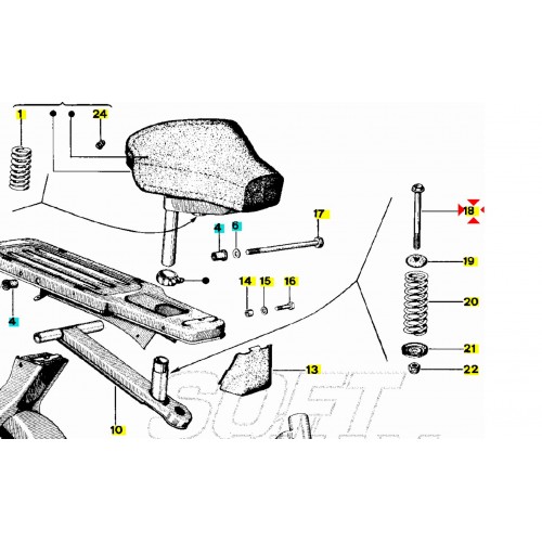 Perno molla mensola sella Piaggio...