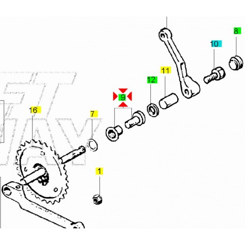 Boccola asse pedaliera per Piaggio...