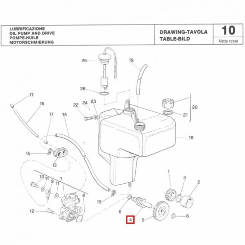 Albero pompa olio Cagiva Aletta Rossa...