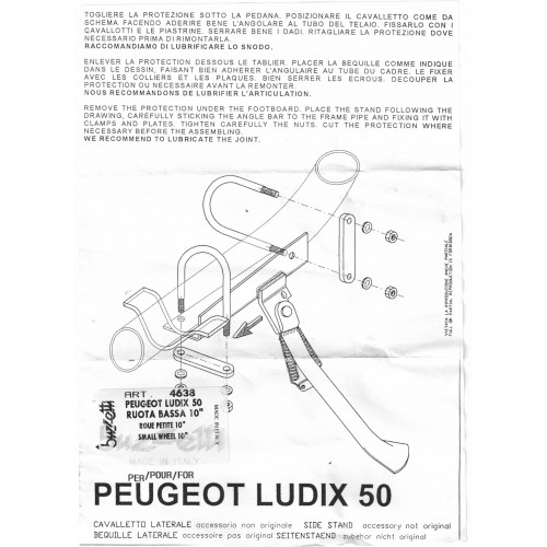 Cavalletto laterale per Peugeot Ludix...