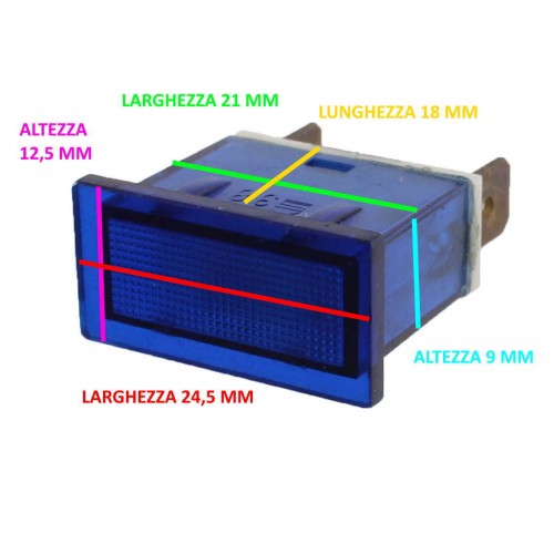 Spia 12 Volt rettangolare per...