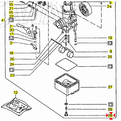 Vite vaschetta carburatore 10 x 1 per...