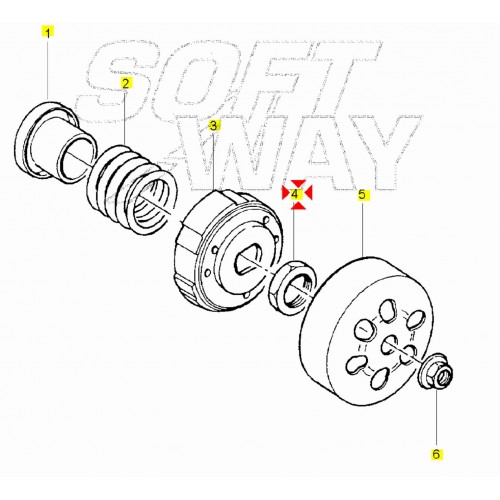Dado frizione per Piaggio Hexagon...