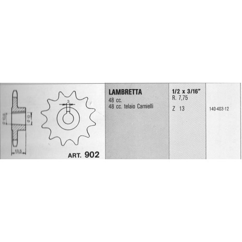 Pignone 13 denti per Innocenti...