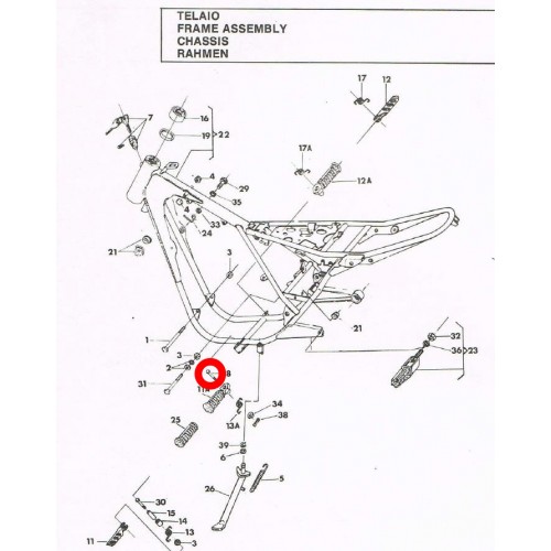Perno pedana poggiapiedi anteriore...