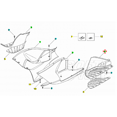Poggia piedi sinistro Aprilia Area 51...