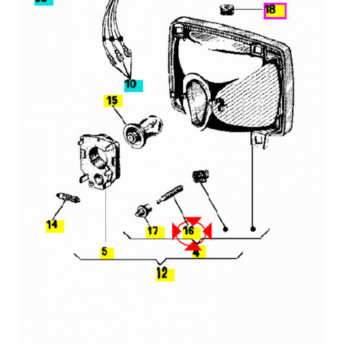 Perno fanale anteriore Piaggio Ape -...
