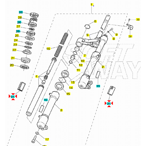 Catadiottro laterale forcella per...