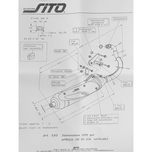 Marmitta per Aprilia SR 50 cilindro...