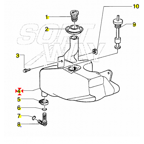 Serbatoio olio miscela Piaggio ZIP 50...