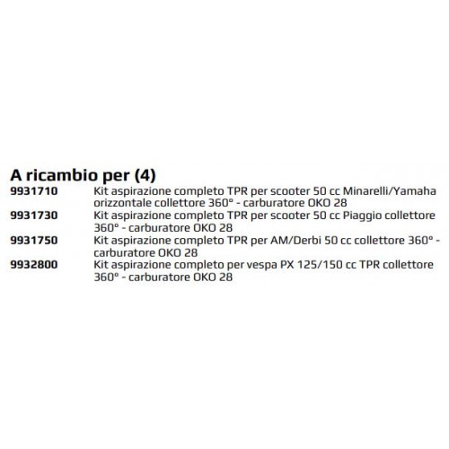 Filtro aria imbocco da 49 per...