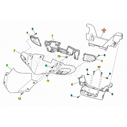 Copri manubrio superiore Aprilia SR -...
