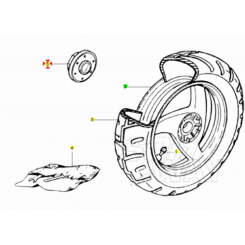 Coperchio mozzo ruota posteriore...