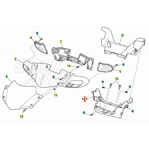 Coprimanubrio inferiore Aprilia SR 50...