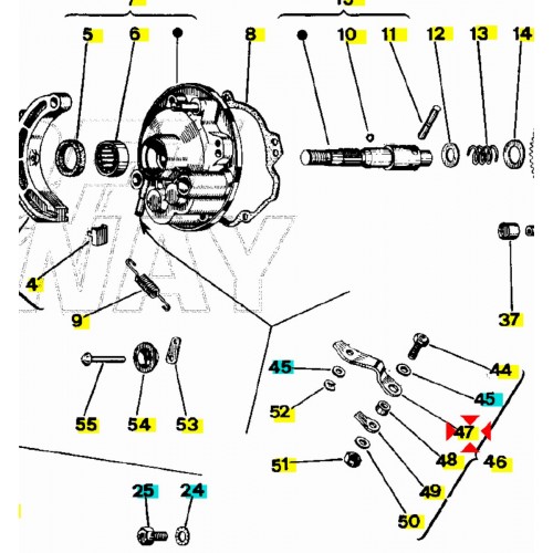 Leva ceppi mozzo freno posteriore per...