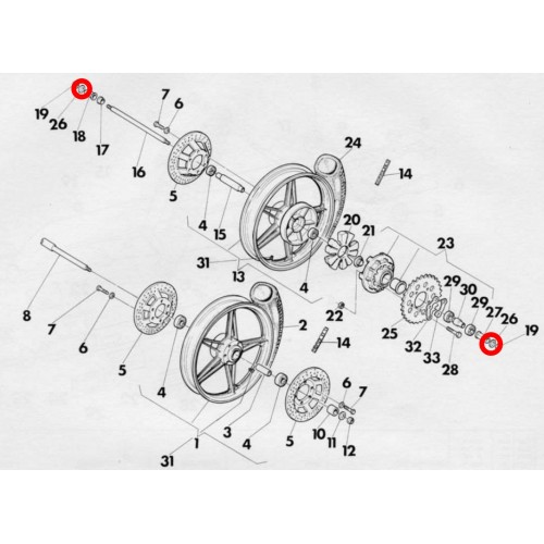 Rosetta piana perno ruota anteriore...