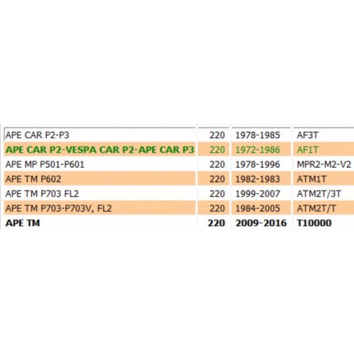 Astuccio rulli albero cambio Ape Car...